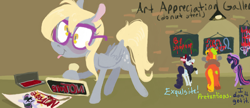 Size: 500x215 | Tagged: safe, artist:sugaryboogary, character:big mcintosh, character:derpy hooves, character:rarity, character:twilight sparkle, character:twilight sparkle (alicorn), species:alicorn, species:pony, donut steel, female, glasses, mare, rubber stamp, stamp
