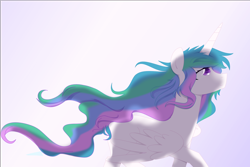 Size: 4500x3000 | Tagged: safe, artist:sparkle-bubba, character:princess celestia, blank flank, female, gradient background, missing accessory, solo