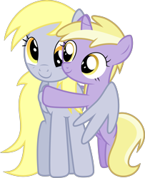 Size: 5329x6573 | Tagged: safe, artist:thisismyphotoshoppin, character:derpy hooves, character:dinky hooves, species:pegasus, species:pony, absurd resolution, cute, dawwww, derpabetes, dinkabetes, equestria's best daughter, equestria's best mother, female, hug, like mother like daughter, like parent like child, mare, simple background, transparent background, vector, winghug