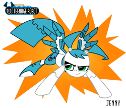 Size: 700x600 | Tagged: safe, artist:mangaka-girl, jenny wakeman, my life as a teenage robot, ponified, robot, simple background, transparent background