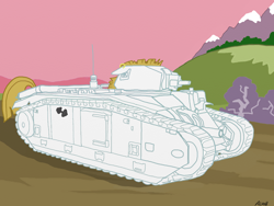 Size: 1600x1200 | Tagged: safe, artist:alvchfokarev, character:bulk biceps, char b1, pony tank, tank (vehicle)