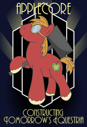 Size: 550x800 | Tagged: safe, artist:gimpcowking, character:big mcintosh, species:earth pony, species:pony, bioshock, male, poster, solo, stallion