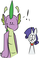 Size: 1273x1920 | Tagged: safe, artist:aruigus808, artist:inkypaws-productions, character:rarity, character:spike, ship:sparity, askspikeandrarity, female, fire ruby, interspecies, male, older, shipping, straight, tumblr