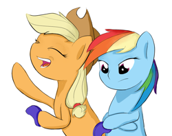 Size: 897x709 | Tagged: safe, artist:pinkiesheen, character:applejack, character:rainbow dash, controller, crossed hooves
