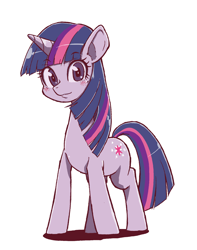 Size: 1500x1900 | Tagged: safe, artist:nazonazopowerfu, character:twilight sparkle, species:pony, species:unicorn, blushing, cute, female, looking at you, mare, pixiv, simple background, smiling, solo, twiabetes, white background