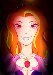 Size: 752x1063 | Tagged: safe, artist:stagetechyart, character:adagio dazzle, species:human, equestria girls:rainbow rocks, g4, my little pony: equestria girls, female, heart, humanized, pendant, smiling at you, solo