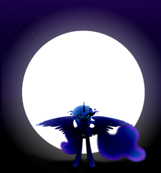 Size: 900x965 | Tagged: safe, artist:jazzybrony, character:nightmare moon, character:princess luna, backlighting, female, moon, solo, spread wings, wings