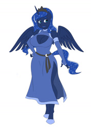 Size: 1200x1697 | Tagged: safe, artist:thecreator9, character:princess luna, species:anthro, boob window, breasts, busty princess luna, cleavage, female, solo