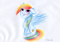 Size: 2473x1748 | Tagged: safe, artist:kukirra, character:rainbow dash, chibi, crayons, cute, drawing, female, solo