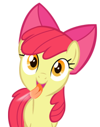 Size: 1347x1700 | Tagged: safe, artist:umbra-neko, character:apple bloom, female, fourth wall, licking, licking ponies, screen, simple background, solo, transparent background, vector