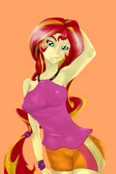 Size: 822x1227 | Tagged: safe, artist:robothehoobo, character:sunset shimmer, my little pony:equestria girls, armpits, female, solo