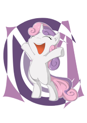 Size: 4662x6603 | Tagged: safe, artist:zaiyaki, character:sweetie belle, species:pony, species:unicorn, abstract background, absurd resolution, bipedal, eyes closed, female, filly, open mouth, solo
