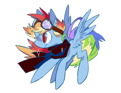 Size: 845x646 | Tagged: safe, artist:chop4, character:rainbow dash, species:pegasus, species:pony, clothing, female, google, scarf, solo, sparkles