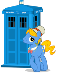 Size: 780x1000 | Tagged: safe, artist:theevilflashanimator, character:doctor whooves, character:time turner, species:earth pony, species:pony, celery, clothing, crossover, doctor who, fifth doctor, hat, male, peter davison, ponified, simple background, stallion, tardis, the doctor, transparent background, vector