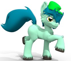 Size: 1473x1279 | Tagged: safe, artist:sherfur, oc, oc only, oc:pouncer, species:earth pony, species:pony, 3d, blank flank, male, simple background, solo, stallion, transparent background, unshorn fetlocks