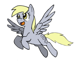 Size: 1800x1471 | Tagged: safe, artist:blayaden, character:derpy hooves, species:pegasus, species:pony, :d, female, flying, mare, simple background, solo, transparent background