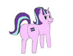 Size: 1536x1180 | Tagged: safe, artist:red-supernova64, character:starlight glimmer, species:pony, species:unicorn, episode:the cutie map, g4, my little pony: friendship is magic, equal cutie mark, female, mare, ms paint, plot, smiling, solo