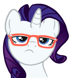 Size: 425x464 | Tagged: safe, artist:blackfeathr, character:rarity, female, glasses, hipster, solo