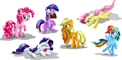 Size: 4850x2400 | Tagged: safe, artist:dcpip, character:applejack, character:fluttershy, character:pinkie pie, character:rainbow dash, character:rarity, character:twilight sparkle