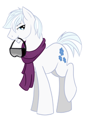 Size: 2480x3507 | Tagged: safe, artist:stagetechyart, character:double diamond, species:earth pony, species:pony, bedroom eyes, clothing, goggles, handsome, high res, male, scarf, simple background, solo, transparent background