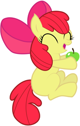 Size: 2872x4522 | Tagged: safe, artist:ocredan, character:apple bloom, apple, female, filly, simple background, solo, vector, white background