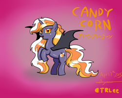 Size: 1024x819 | Tagged: safe, artist:infinityr319, oc, oc only, oc:candy corn, species:bat pony, species:pony, solo