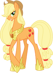 Size: 6524x8930 | Tagged: safe, artist:multiversecafe, character:applejack, species:earth pony, species:pony, absurd resolution, alternate body style, element of honesty, female, older, simple background, solo, transparent background, vector