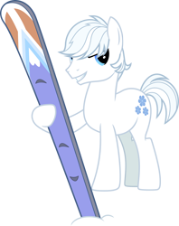 Size: 1600x2018 | Tagged: safe, artist:vectorizedunicorn, character:double diamond, species:earth pony, species:pony, episode:the cutie map, g4, my little pony: friendship is magic, .svg available, male, simple background, skis, smiling, solo, stallion, transparent background, vector