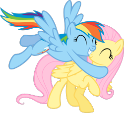 Size: 3010x2742 | Tagged: safe, artist:x-blackpearl-x, character:fluttershy, character:rainbow dash, cute, friendship, simple background, transparent background, vector