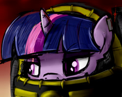 Size: 500x400 | Tagged: safe, artist:dryayberg, character:twilight sparkle, crossover, female, librarian, power armor, solo, warhammer (game), warhammer 40k