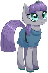 Size: 637x959 | Tagged: safe, artist:uncertainstardust, character:boulder, character:maud pie, cute, ear fluff, female, maudabetes, smiling, solo