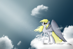 Size: 5000x3368 | Tagged: safe, artist:ardas91, character:derpy hooves, species:pegasus, species:pony, cloud, cloudy, epic derpy, female, mare, solo