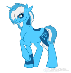 Size: 2062x2121 | Tagged: safe, artist:stagetechyart, oc, oc only, oc:snow sailor, species:pony, species:unicorn, floppy ears, horn, looking back, male, raised hoof, simple background, solo, transparent background, unicorn oc