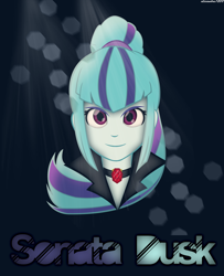 Size: 2600x3198 | Tagged: safe, artist:alexandru1208, character:sonata dusk, my little pony:equestria girls, bust, female, looking at you, smiling, solo