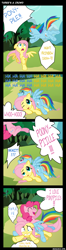 Size: 1330x5060 | Tagged: safe, artist:mangaka-girl, character:fluttershy, character:pinkie pie, character:rainbow dash, comic, pony pile