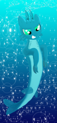 Size: 575x1233 | Tagged: safe, artist:minosua, species:kelpie, species:sea pony, solo, underwater, water