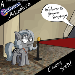 Size: 1200x1200 | Tagged: safe, artist:frisky, a baltimare adventure, bronycon, bronycon 2015, comic, coming soon, promo, science woona, solo