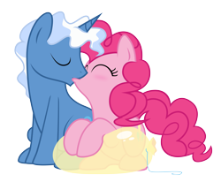 Size: 6229x5125 | Tagged: safe, artist:groxy-cyber-soul, character:pinkie pie, character:pokey pierce, ship:pokeypie, .svg available, absurd resolution, balloon, female, kissing, male, shipping, simple background, straight, transparent background, vector