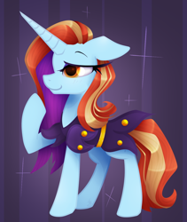 Size: 1024x1215 | Tagged: safe, artist:zmei-kira, character:sassy saddles, episode:canterlot boutique, g4, my little pony: friendship is magic, female, raised hoof, solo