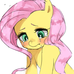 Size: 600x600 | Tagged: safe, artist:y0wai, character:fluttershy, crying, female, solo