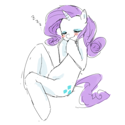 Size: 600x600 | Tagged: safe, artist:y0wai, character:rarity, female, sleeping, solo