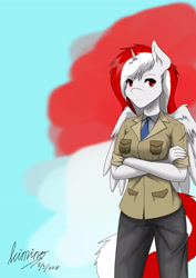 Size: 2893x4092 | Tagged: safe, artist:kiminofreewings, oc, oc only, oc:indonisty, species:alicorn, species:anthro, species:pony, nation ponies, alicorn oc, cool, female, illustration, indonesia, indonesian, mascot, solo