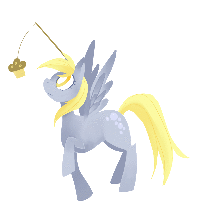 Size: 203x204 | Tagged: safe, artist:starrypon, edit, character:derpy hooves, species:pegasus, species:pony, :o, animated, carrot on a stick, cute, dawwww, derpabetes, eyes on the prize, female, food, gif, gif for breezies, good trick, mare, muffin, muffin on a stick, open mouth, picture for breezies, simple background, solo, spinning, spread wings, standing, transparent background, turning, wings