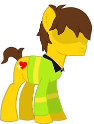 Size: 1665x2200 | Tagged: safe, artist:maxter-advance, species:earth pony, species:pony, spoiler:deltarune, clothing, crossover, deltarune, heart, kris, ponified, sweater