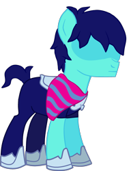 Size: 1665x2200 | Tagged: safe, artist:maxter-advance, edit, species:earth pony, species:pony, spoiler:deltarune, arm hooves, clothing, crossover, deltarune, kris, ponified