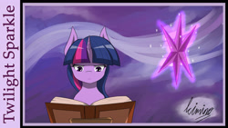 Size: 3169x1791 | Tagged: safe, artist:kiminofreewings, character:twilight sparkle, species:pony, species:unicorn, beautiful, book, cutie mark, female, original art, original style, purple background, reading, simple background, solo