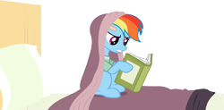 Size: 9992x4923 | Tagged: safe, artist:pangbot, character:rainbow dash, species:pegasus, species:pony, episode:read it and weep, g4, my little pony: friendship is magic, adorkable, bandaid, bed, book, cover, cute, daring do book, dashabetes, dork, female, hospital, hospital bed, hospital gown, mare, pillow, rainbow dork, reading, simple background, sitting, solo, transparent background, vector