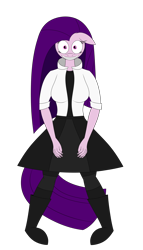 Size: 4000x7000 | Tagged: safe, artist:visionwing, oc, oc only, oc:visionmena, species:anthro, clothing, creepy smile, front view, standing, stare
