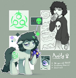 Size: 1200x1225 | Tagged: safe, artist:cokesleeve, oc, oc:amity, species:earth pony, species:human, species:pony, cutie mark, female, freckles, human female, reference sheet, solo