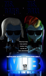 Size: 1080x1785 | Tagged: safe, artist:meninblacktrixiefan, character:rainbow dash, character:trixie, my little pony:equestria girls, 3d, ashleigh ball, crossover, kathleen barr, men in black, movie poster, poster, source filmmaker